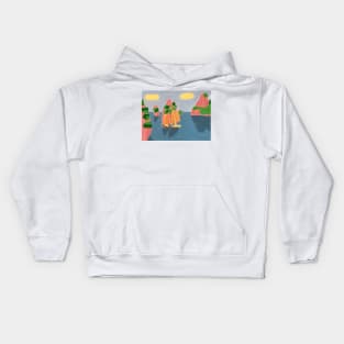 Asia coast in the evening Kids Hoodie